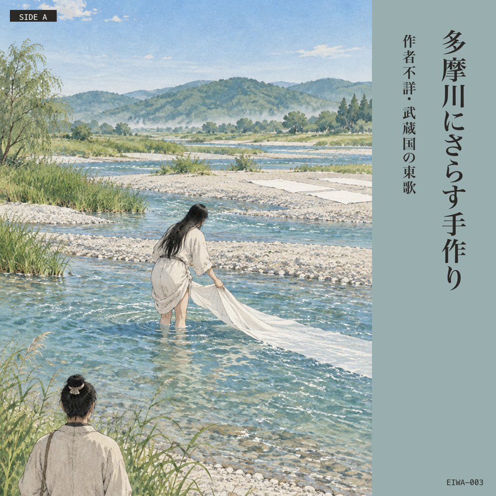 A面 本歌 多摩川にさらす手作り