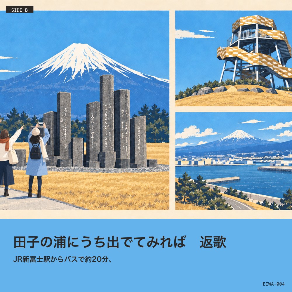 B面 返歌 田子の浦にうち出でてみれば