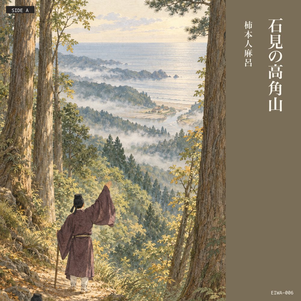 A面 本歌 石見の高角山