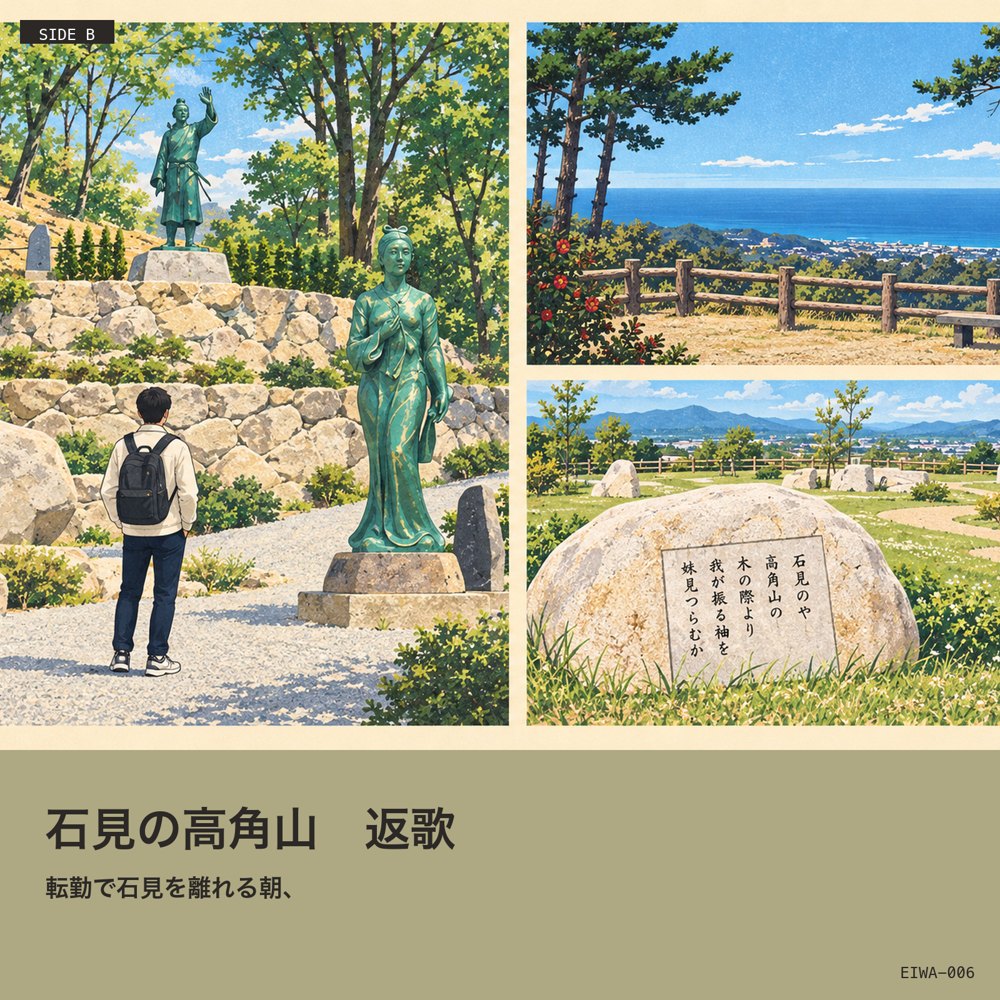 B面 返歌 石見の高角山