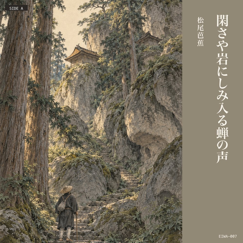 A面 本歌 閑さや岩にしみ入る蝉の声