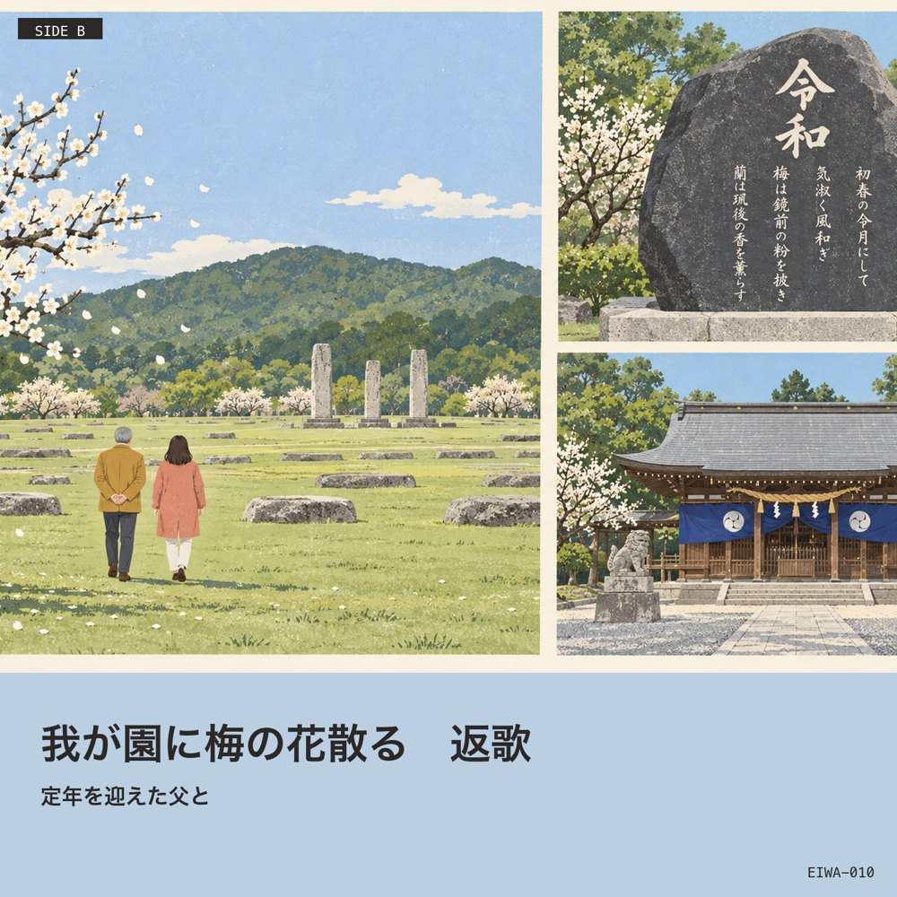 B面 返歌 我が園に梅の花散る